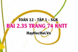 Bài 2.35 trang 74 Toán 12 tập 1 Kết nối tri thức